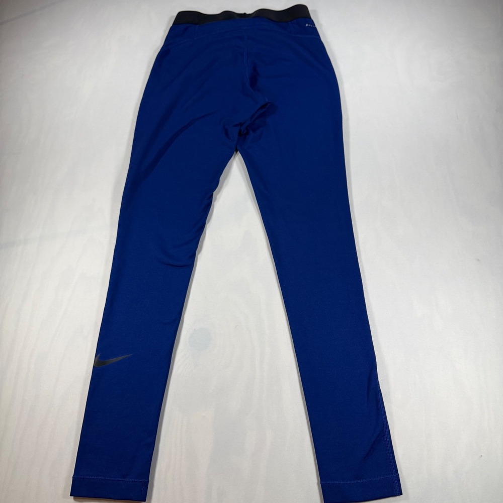 Nike Pro Leggings Women S Blue Dri-FIT Elastic Waist Activewear Training Pants